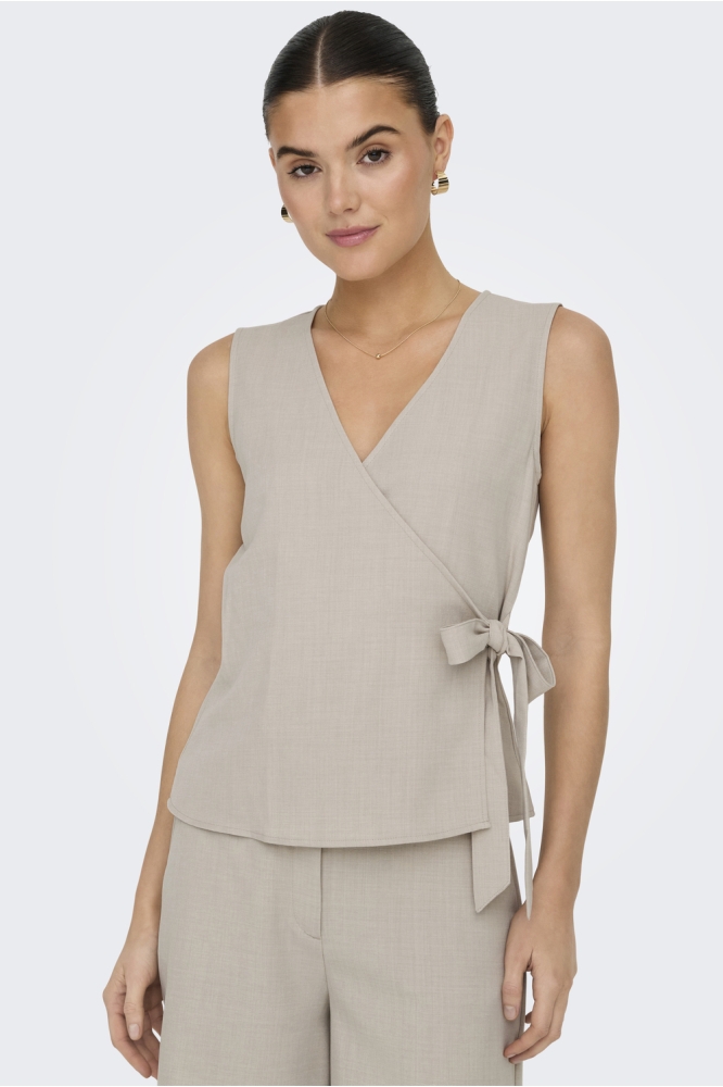 JDYNINA S/L WRAP TOP WVN 15351559 CHATEAU GRAY